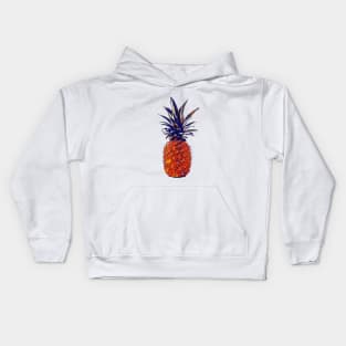 Retro vibrant tropical pineapple ananas Kids Hoodie